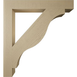Ekena Millwork - BKTUR055X44X48FST05RCPR - Timberthane Faux Wood Funston Style Bracket, Block Ends, 5 1/2"W x 44"D x 48"H, Primed Tan