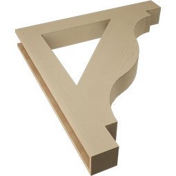 Ekena Millwork - BKTUR055X44X48FST05RCPR - Timberthane Faux Wood Funston Style Bracket, Block Ends, 5 1/2"W x 44"D x 48"H, Primed Tan
