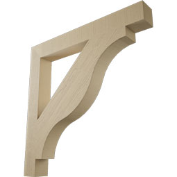 Ekena Millwork - BKTUR055X46X46FST05RCPR - Timberthane Faux Wood Funston Style Bracket, Block Ends, 5 1/2"W x 46"D x 46"H, Primed Tan