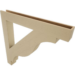 Ekena Millwork - BKTUR055X48X48FST05RCPR - Timberthane Faux Wood Funston Style Bracket, Block Ends, 5 1/2"W x 48"D x 48"H, Primed Tan