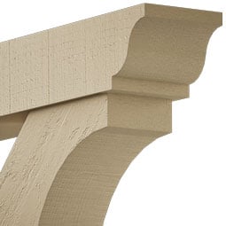 Ekena Millwork - BKTUROFST00 - Timberthane Rough Cedar Faux Wood Funston Traditional Bracket w/ Offset Brace