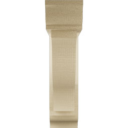 Ekena Millwork - BKTUR0352X14X14FST01RCPR - Timberthane Faux Wood Funston Style Bracket w/ Offset Brace, Traditional Ends, 3 1/2"W x 14"D x 14"H, Primed Tan