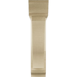 Ekena Millwork - BKTUR0352X16X16FST01RCPR - Timberthane Faux Wood Funston Style Bracket w/ Offset Brace, Traditional Ends, 3 1/2"W x 16"D x 16"H, Primed Tan