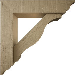 Ekena Millwork - BKTUROFST00 - Timberthane Rough Cedar Faux Wood Funston Traditional Bracket w/ Offset Brace