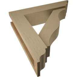 Ekena Millwork - BKTUROFST00 - Timberthane Rough Cedar Faux Wood Funston Traditional Bracket w/ Offset Brace