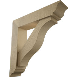 Ekena Millwork - BKTUROFST00 - Timberthane Rough Cedar Faux Wood Funston Traditional Bracket w/ Offset Brace