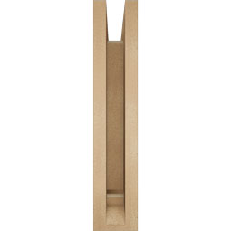Ekena Millwork - BKTUR0352X18X18FST01RCPR - Timberthane Faux Wood Funston Style Bracket w/ Offset Brace, Traditional Ends, 3 1/2"W x 18"D x 18"H, Primed Tan