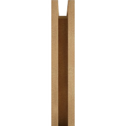 Ekena Millwork - BKTUR0352X22X22FST01RCPR - Timberthane Faux Wood Funston Style Bracket w/ Offset Brace, Traditional Ends, 3 1/2"W x 22"D x 22"H, Primed Tan