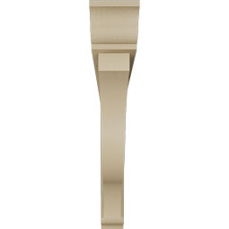 Ekena Millwork - BKTUR0352X22X22FST01RCPR - Timberthane Faux Wood Funston Style Bracket w/ Offset Brace, Traditional Ends, 3 1/2"W x 22"D x 22"H, Primed Tan