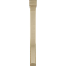 Ekena Millwork - BKTUR0352X24X36FST01RCPR - Timberthane Faux Wood Funston Style Bracket w/ Offset Brace, Traditional Ends, 3 1/2"W x 24"D x 36"H, Primed Tan