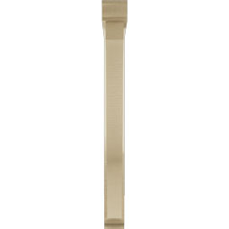 Ekena Millwork - BKTUR0352X28X36FST01RCPR - Timberthane Faux Wood Funston Style Bracket w/ Offset Brace, Traditional Ends, 3 1/2"W x 28"D x 36"H, Primed Tan