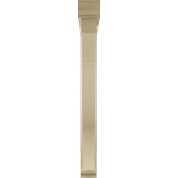 Ekena Millwork - BKTUR0352X34X34FST01RCPR - Timberthane Faux Wood Funston Style Bracket w/ Offset Brace, Traditional Ends, 3 1/2"W x 34"D x 34"H, Primed Tan