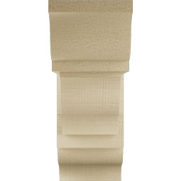 Ekena Millwork - BKTUR0554X14X14FST01RCPR - Timberthane Faux Wood Funston Style Bracket w/ Offset Brace, Traditional Ends, 5 1/2"W x 14"D x 14"H, Primed Tan