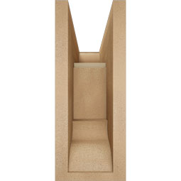 Ekena Millwork - BKTUR0554X14X14FST01RCPR - Timberthane Faux Wood Funston Style Bracket w/ Offset Brace, Traditional Ends, 5 1/2"W x 14"D x 14"H, Primed Tan