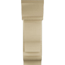 Ekena Millwork - BKTUR0554X14X18FST01RCPR - Timberthane Faux Wood Funston Style Bracket w/ Offset Brace, Traditional Ends, 5 1/2"W x 14"D x 18"H, Primed Tan