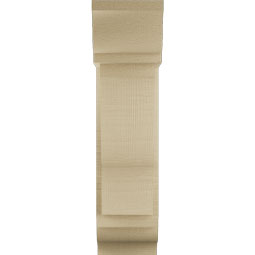 Ekena Millwork - BKTUR0554X14X22FST01RCPR - Timberthane Faux Wood Funston Style Bracket w/ Offset Brace, Traditional Ends, 5 1/2"W x 14"D x 22"H, Primed Tan