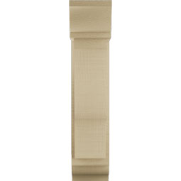 Ekena Millwork - BKTUR0554X14X26FST01RCPR - Timberthane Faux Wood Funston Style Bracket w/ Offset Brace, Traditional Ends, 5 1/2"W x 14"D x 26"H, Primed Tan