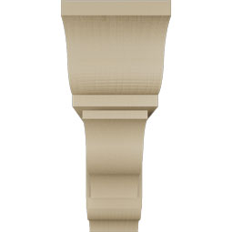Ekena Millwork - BKTUR0554X16X16FST01RCPR - Timberthane Faux Wood Funston Style Bracket w/ Offset Brace, Traditional Ends, 5 1/2"W x 16"D x 16"H, Primed Tan