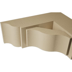 Ekena Millwork - BKTUR0554X16X16FST01RCPR - Timberthane Faux Wood Funston Style Bracket w/ Offset Brace, Traditional Ends, 5 1/2"W x 16"D x 16"H, Primed Tan