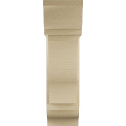 Ekena Millwork - BKTUR0554X16X20FST01RCPR - Timberthane Faux Wood Funston Style Bracket w/ Offset Brace, Traditional Ends, 5 1/2"W x 16"D x 20"H, Primed Tan