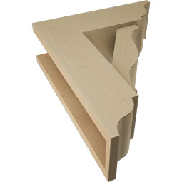 Ekena Millwork - BKTUR0554X16X20FST01RCPR - Timberthane Faux Wood Funston Style Bracket w/ Offset Brace, Traditional Ends, 5 1/2"W x 16"D x 20"H, Primed Tan