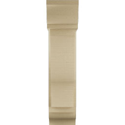 Ekena Millwork - BKTUR0554X16X24FST01RCPR - Timberthane Faux Wood Funston Style Bracket w/ Offset Brace, Traditional Ends, 5 1/2"W x 16"D x 24"H, Primed Tan