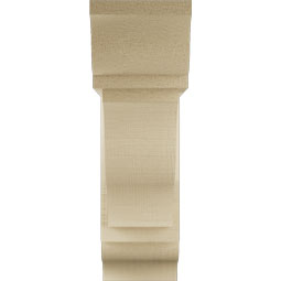 Ekena Millwork - BKTUR0554X18X18FST01RCPR - Timberthane Faux Wood Funston Style Bracket w/ Offset Brace, Traditional Ends, 5 1/2"W x 18"D x 18"H, Primed Tan