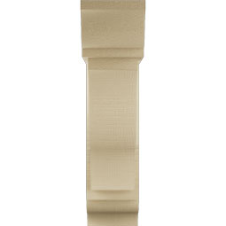 Ekena Millwork - BKTUR0554X18X22FST01RCPR - Timberthane Faux Wood Funston Style Bracket w/ Offset Brace, Traditional Ends, 5 1/2"W x 18"D x 22"H, Primed Tan