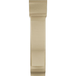 Ekena Millwork - BKTUR0554X18X26FST01RCPR - Timberthane Faux Wood Funston Style Bracket w/ Offset Brace, Traditional Ends, 5 1/2"W x 18"D x 26"H, Primed Tan