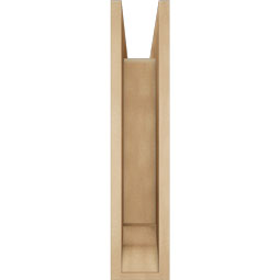Ekena Millwork - BKTUR0554X18X26FST01RCPR - Timberthane Faux Wood Funston Style Bracket w/ Offset Brace, Traditional Ends, 5 1/2"W x 18"D x 26"H, Primed Tan