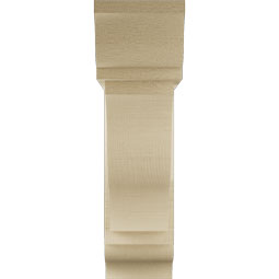 Ekena Millwork - BKTUR0554X20X20FST01RCPR - Timberthane Faux Wood Funston Style Bracket w/ Offset Brace, Traditional Ends, 5 1/2"W x 20"D x 20"H, Primed Tan