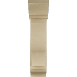 Ekena Millwork - BKTUR0554X20X24FST01RCPR - Timberthane Faux Wood Funston Style Bracket w/ Offset Brace, Traditional Ends, 5 1/2"W x 20"D x 24"H, Primed Tan