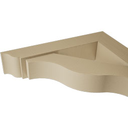 Ekena Millwork - BKTUR0554X28X28FST01RCPR - Timberthane Faux Wood Funston Style Bracket w/ Offset Brace, Traditional Ends, 5 1/2"W x 28"D x 28"H, Primed Tan