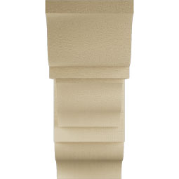 Ekena Millwork - BKTUR0756X18X18FST01RCPR - Timberthane Faux Wood Funston Style Bracket w/ Offset Brace, Traditional Ends, 7 1/2"W x 18"D x 18"H, Primed Tan