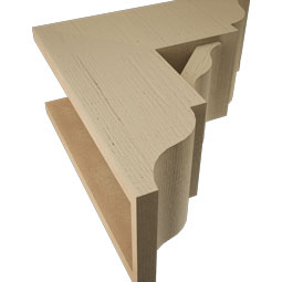 Ekena Millwork - BKTUR0756X18X18FST01RCPR - Timberthane Faux Wood Funston Style Bracket w/ Offset Brace, Traditional Ends, 7 1/2"W x 18"D x 18"H, Primed Tan