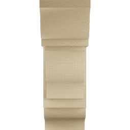 Ekena Millwork - BKTUR0756X18X22FST01RCPR - Timberthane Faux Wood Funston Style Bracket w/ Offset Brace, Traditional Ends, 7 1/2"W x 18"D x 22"H, Primed Tan
