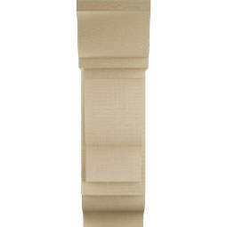 Ekena Millwork - BKTUR0756X18X26FST01RCPR - Timberthane Faux Wood Funston Style Bracket w/ Offset Brace, Traditional Ends, 7 1/2"W x 18"D x 26"H, Primed Tan