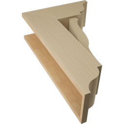 Ekena Millwork - BKTUR0756X18X30FST01RCPR - Timberthane Faux Wood Funston Style Bracket w/ Offset Brace, Traditional Ends, 7 1/2"W x 18"D x 30"H, Primed Tan