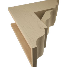 Ekena Millwork - BKTUR0756X20X20FST01RCPR - Timberthane Faux Wood Funston Style Bracket w/ Offset Brace, Traditional Ends, 7 1/2"W x 20"D x 20"H, Primed Tan