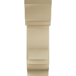 Ekena Millwork - BKTUR0756X20X24FST01RCPR - Timberthane Faux Wood Funston Style Bracket w/ Offset Brace, Traditional Ends, 7 1/2"W x 20"D x 24"H, Primed Tan
