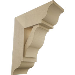 Ekena Millwork - BKTUR0756X20X24FST01RCPR - Timberthane Faux Wood Funston Style Bracket w/ Offset Brace, Traditional Ends, 7 1/2"W x 20"D x 24"H, Primed Tan