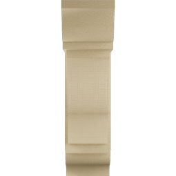 Ekena Millwork - BKTUR0756X20X28FST01RCPR - Timberthane Faux Wood Funston Style Bracket w/ Offset Brace, Traditional Ends, 7 1/2"W x 20"D x 28"H, Primed Tan