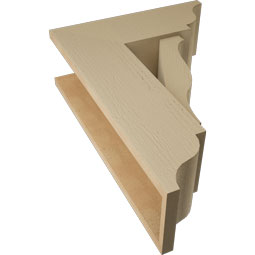 Ekena Millwork - BKTUR0756X20X28FST01RCPR - Timberthane Faux Wood Funston Style Bracket w/ Offset Brace, Traditional Ends, 7 1/2"W x 20"D x 28"H, Primed Tan