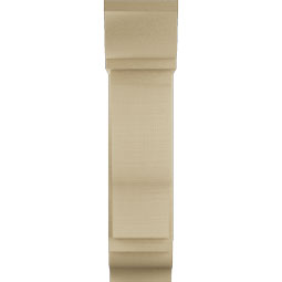 Ekena Millwork - BKTUR0756X20X32FST01RCPR - Timberthane Faux Wood Funston Style Bracket w/ Offset Brace, Traditional Ends, 7 1/2"W x 20"D x 32"H, Primed Tan