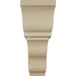 Ekena Millwork - BKTUR0756X22X22FST01RCPR - Timberthane Faux Wood Funston Style Bracket w/ Offset Brace, Traditional Ends, 7 1/2"W x 22"D x 22"H, Primed Tan