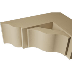 Ekena Millwork - BKTUR0756X22X22FST01RCPR - Timberthane Faux Wood Funston Style Bracket w/ Offset Brace, Traditional Ends, 7 1/2"W x 22"D x 22"H, Primed Tan