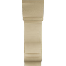 Ekena Millwork - BKTUR0756X22X26FST01RCPR - Timberthane Faux Wood Funston Style Bracket w/ Offset Brace, Traditional Ends, 7 1/2"W x 22"D x 26"H, Primed Tan