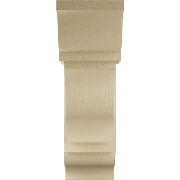 Ekena Millwork - BKTUR0756X24X24FST01RCPR - Timberthane Faux Wood Funston Style Bracket w/ Offset Brace, Traditional Ends, 7 1/2"W x 24"D x 24"H, Primed Tan