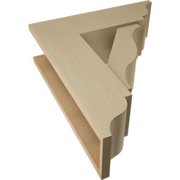 Ekena Millwork - BKTUR0756X24X28FST01RCPR - Timberthane Faux Wood Funston Style Bracket w/ Offset Brace, Traditional Ends, 7 1/2"W x 24"D x 28"H, Primed Tan