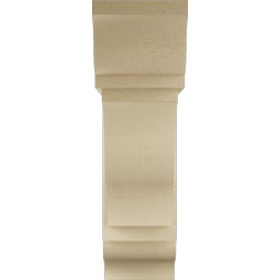 Ekena Millwork - BKTUR0756X26X26FST01RCPR - Timberthane Faux Wood Funston Style Bracket w/ Offset Brace, Traditional Ends, 7 1/2"W x 26"D x 26"H, Primed Tan
